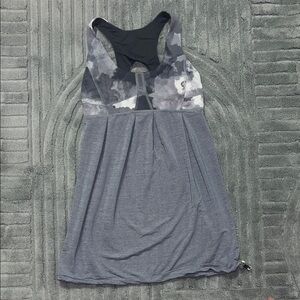 Lululemon Athletica Black and Gray Asymmetrical Cut Out Tank Top